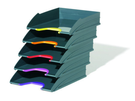 DURABLE Set corbeille à courrier VARICOLOR, gris / couleurs