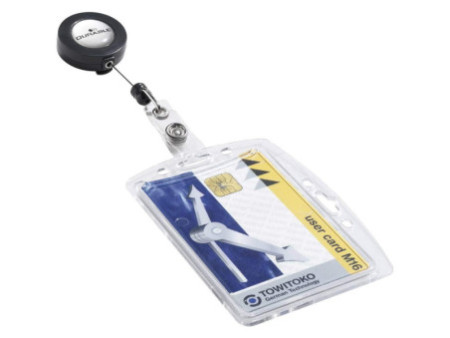 DURABLE Porte-badge, rigide, avec porte-carte, 85 x 54 mm