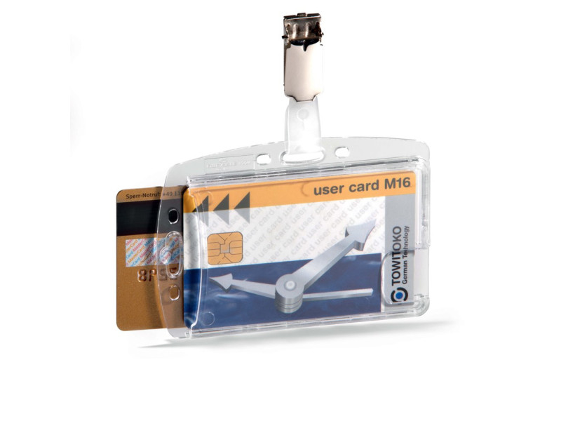 DURABLE Porte-badges avec clip DOPPELBOX, transparent