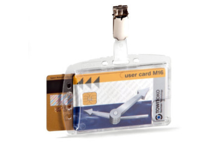 DURABLE Porte-badges avec clip DOPPELBOX, transparent