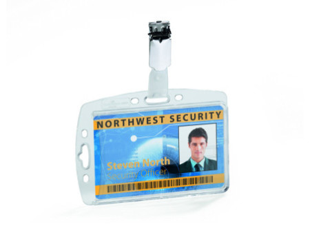 DURABLE Porte-badges avec clip DOPPELBOX, transparent