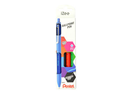 Pentel Stylo à bille rétractable iZee, étui de 4, BASIC
