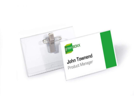 DURABLE Porte-badge avec clip & épingle, 90 x 54 mm