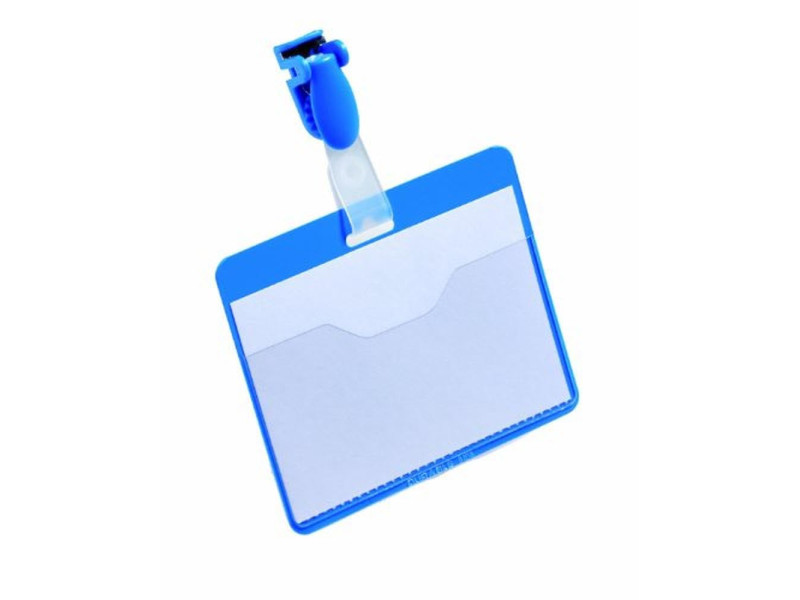 DURABLE Porte-badge, ouvert sur le haut, à clip, dos: bleu