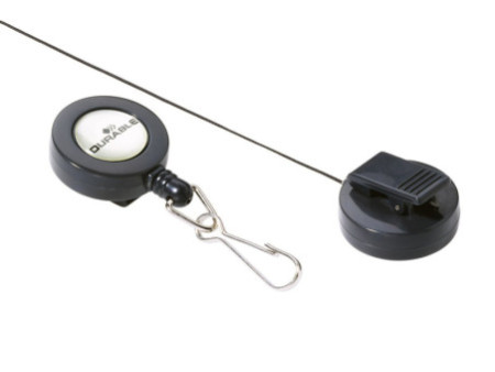 DURABLE Porte-badge avec mousqueton, anthracite