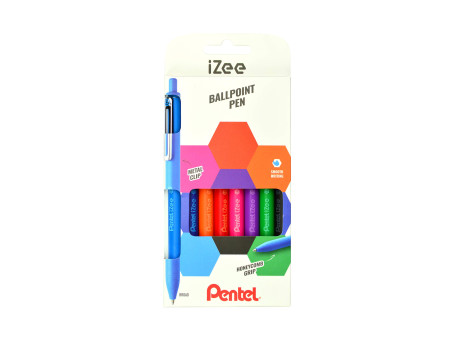 Pentel Stylo à bille rétractable iZee, étui de 8