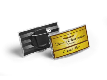DURABLE Badge convexe, avec pince combi, 75 x 40 mm
