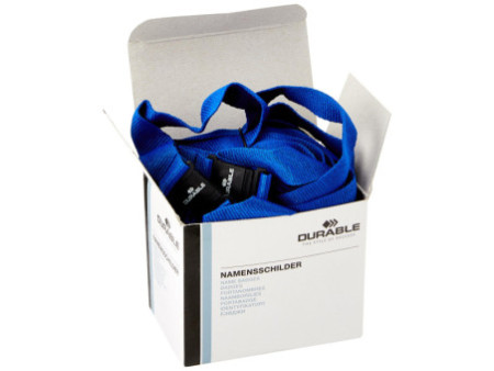 DURABLE Lacet textile 20 avec fermeture de sécurité bleu