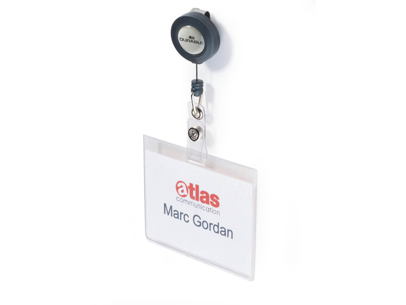 DURABLE Badge avec enrouleur, 90 x 60 mm