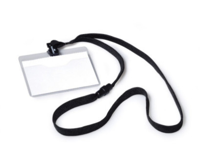 DURABLE Badge, avec lacet textile, 90 x 60 mm, noir