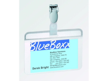 DURABLE Porte-badge plastifié, avec clip, 90 x 54 mm