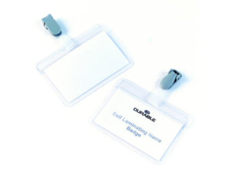 DURABLE Porte-badge plastifié, avec clip, 90 x 54 mm