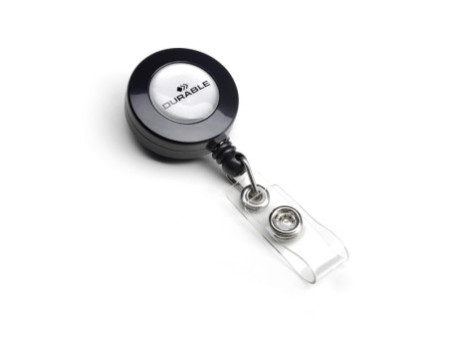 DURABLE Porte-badge avec bouton poussoir, anthracite