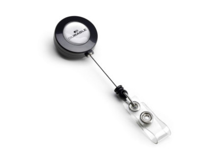 DURABLE Porte-badge avec bouton poussoir, anthracite