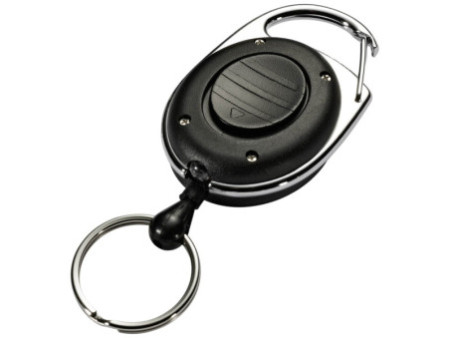 DURABLE porte-badges avec enrouleur et LED, ovale, noir