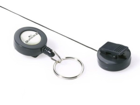 DURABLE Porte-badge avec anneau porte-clés, anthracite