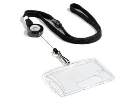 DURABLE Lacet textile 10 avec enrouleur, noir