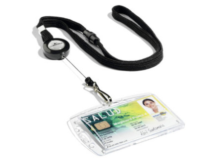 DURABLE Lacet textile 10 avec enrouleur, noir