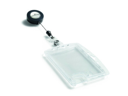 DURABLE Porte-badge double avec enrouleur, transparent