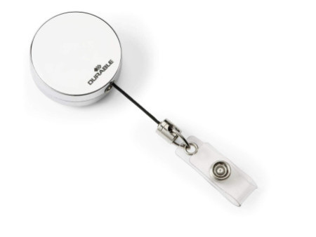 DURABLE Porte-badge chromé, argent-métallique