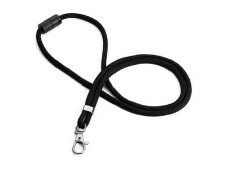 DURABLE Cordon textile rPET avec mousqueton, noir