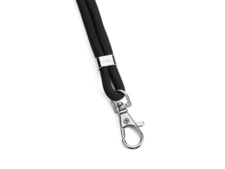 DURABLE Cordon textile rPET avec mousqueton, noir