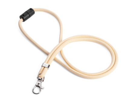 DURABLE Cordon textile rPET avec mousqueton, beige