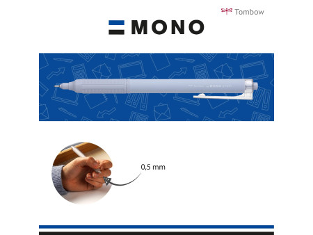 TOMBOW Stylo à bille rétractable 'MONO graph Lite', bleu