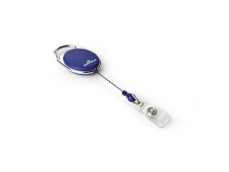 DURABLE Porte-carte avec enrouleur, oval, gris