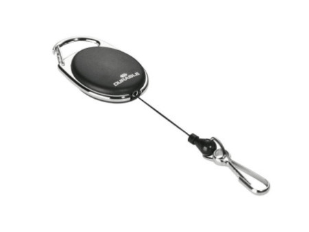 DURABLE Porte-badge avec enrouleur, oval, noir
