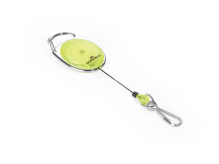 DURABLE Porte-badge avec enrouleur, oval, jaune/transparent