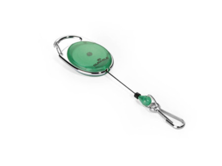 DURABLE Porte-badge avec enrouleur, oval, vert/transparent