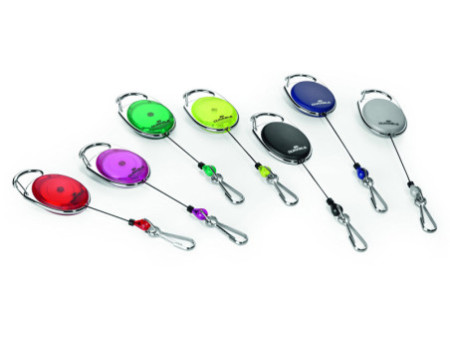 DURABLE Porte-badge avec enrouleur, oval, bleu foncé