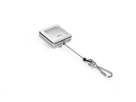 DURABLE porte-badge CHROME QUADRO, avec enrouleur, argent