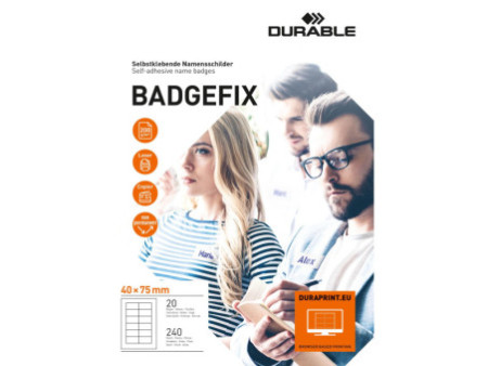 DURABLE Badge BADGEFIX, autocollant, 40 x 75 mm