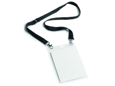 DURABLE Badge évènementiel, avec ruban en tissu, A6, noir