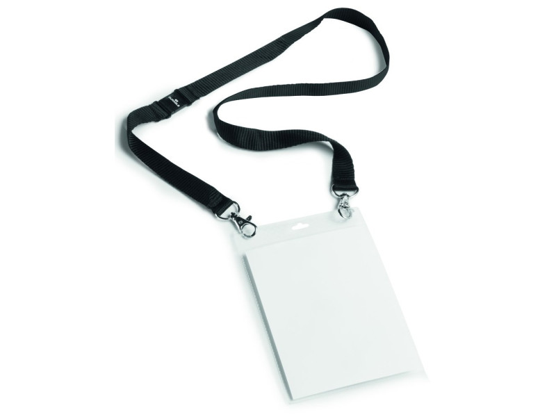 DURABLE Badge évènementiel, avec ruban en tissu, A6, noir