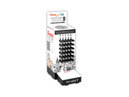 Pentel Feutre technique permanent Pointliner, présentoir