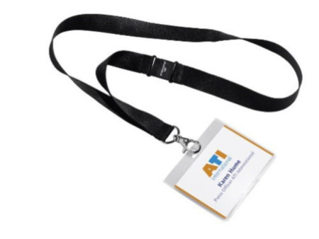 DURABLE Badge, avec lacet textile 20, 90 x 60 mm, noir