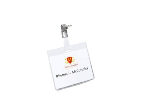 DURABLE Badge nominatif, fermé en haut, 90 x 60 mm