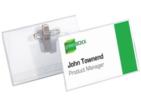 DURABLE Porte-badge avec clip & épingle, 90 x 54 mm