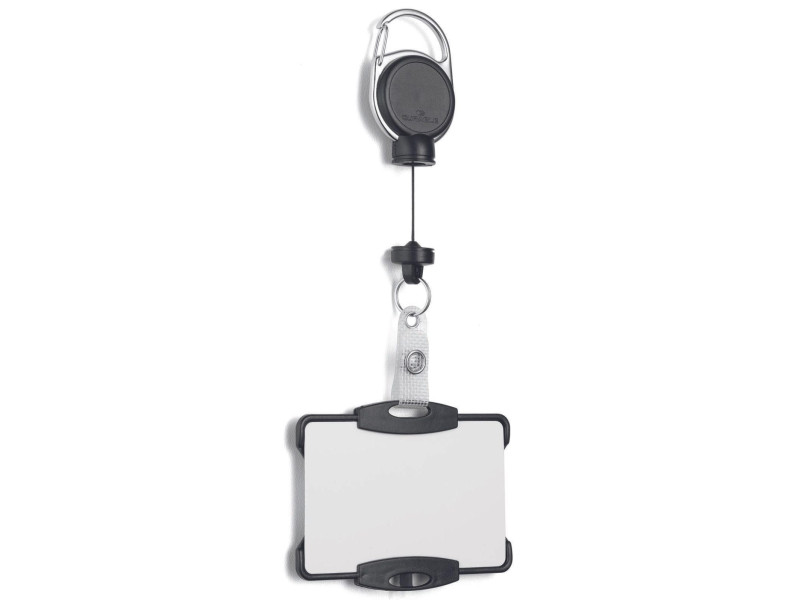 DURABLE Porte-badge avec enrouleur EXTRA STRONG, noir
