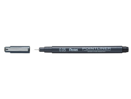 Pentel Feutre technique permanent Pointliner, set de 5, noir