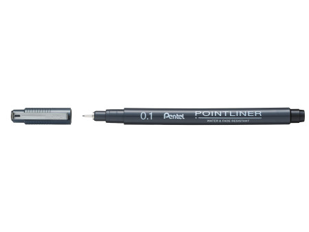 Pentel Feutre technique permanent Pointliner, set de 5, noir