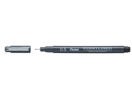 Pentel Feutre technique permanent Pointliner, set de 5, noir
