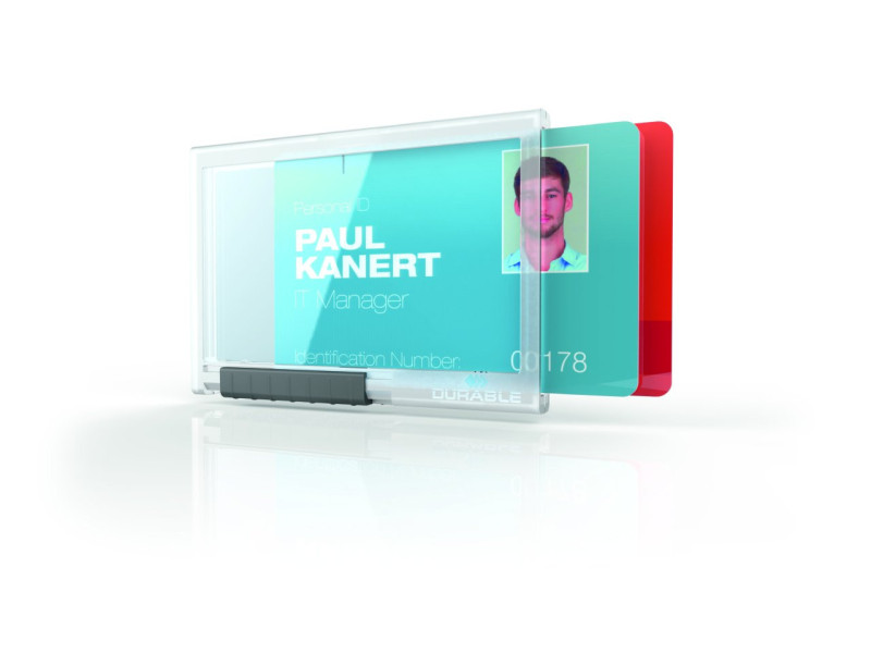 DURABLE Porte-badge PUSHBOX TRIO, transparent