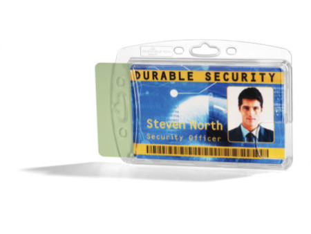 DURABLE Porte-badge double, rigide, avec encoche