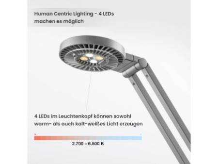 LUCTRA Lampe de bureau à LED TABLE RADIAL BASE, argent
