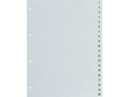 proOFFICE Intercalaires en plastique, numériques, A4