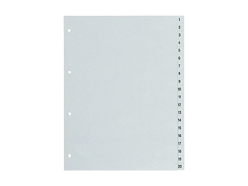 proOFFICE Intercalaires en plastique, numériques, A4